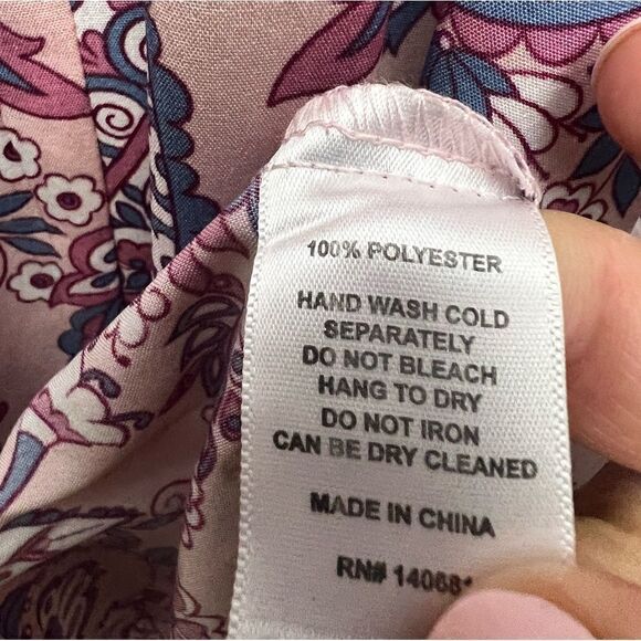 Unique Vintage Pink Paisley Print Dress - Picture 9 of 11